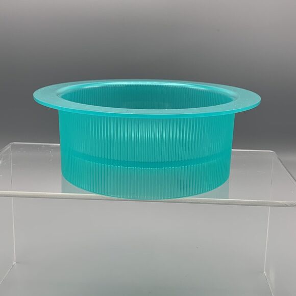 Vtg 6.5" Tupperware Microwavable Acrylic Hard Plastic Dip Soup Bowl Aqua 2875A-2 - Picture 3 of 9